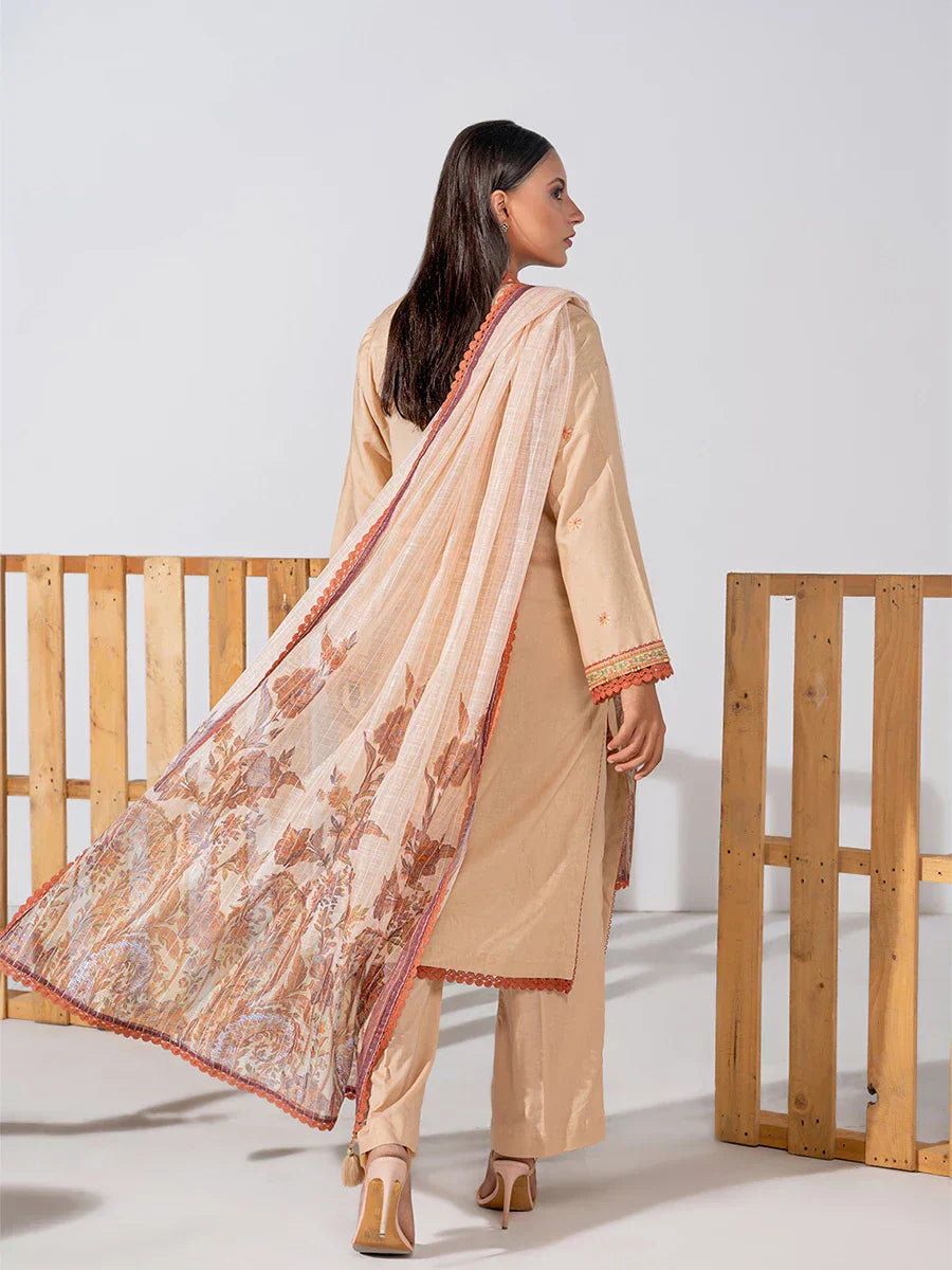 1 & Get 1 Free - 3PCS LUXURY LAWN EMBROIDERED SUIT