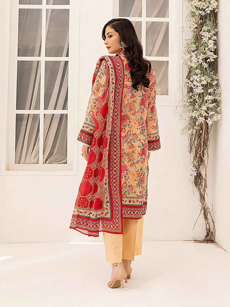 1 & Get 1 Free - 3PC Unstitched Printed Lawn Suit