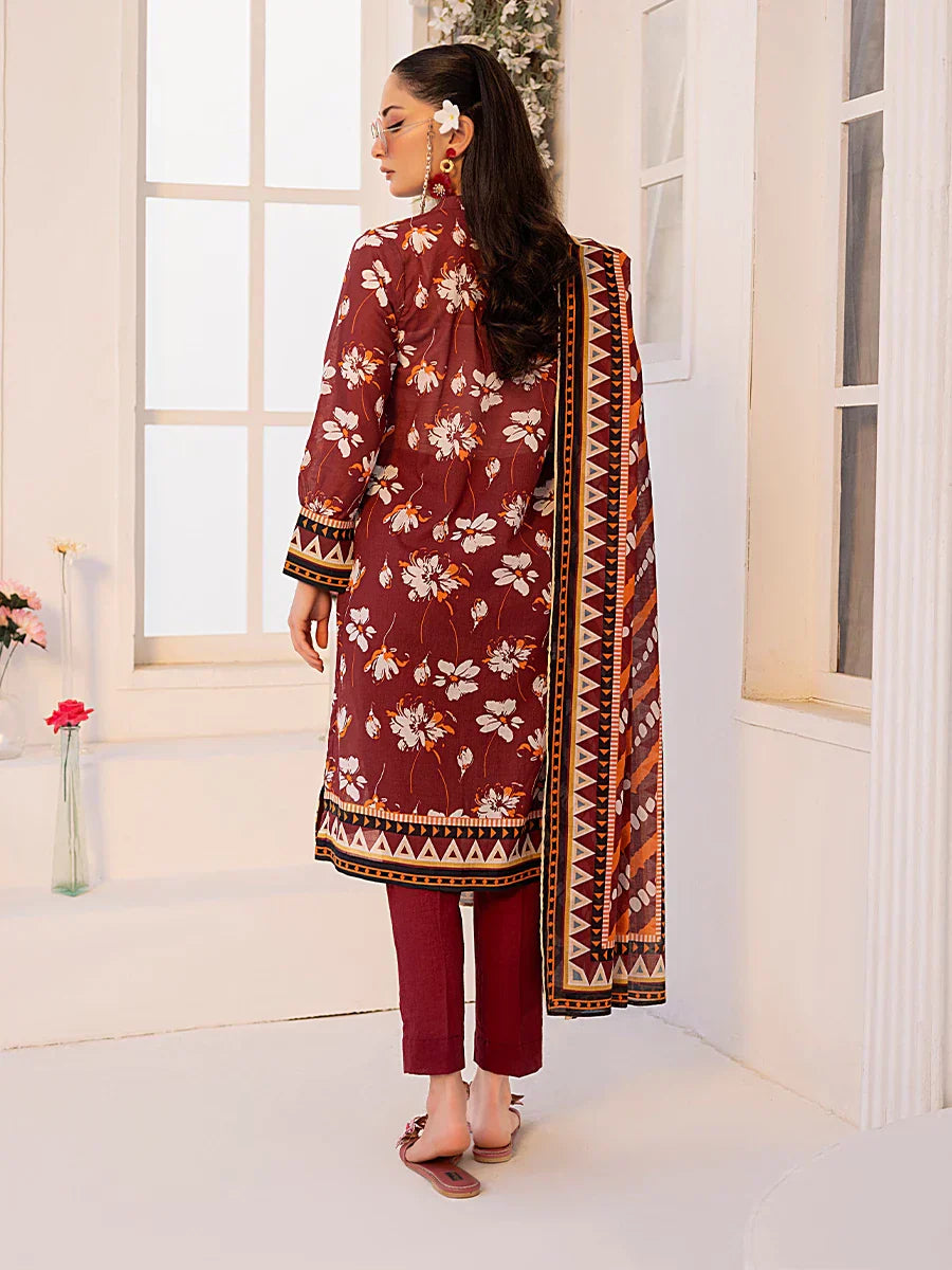 1 & Get 1 Free - 3PC Unstitched Printed Lawn Suit
