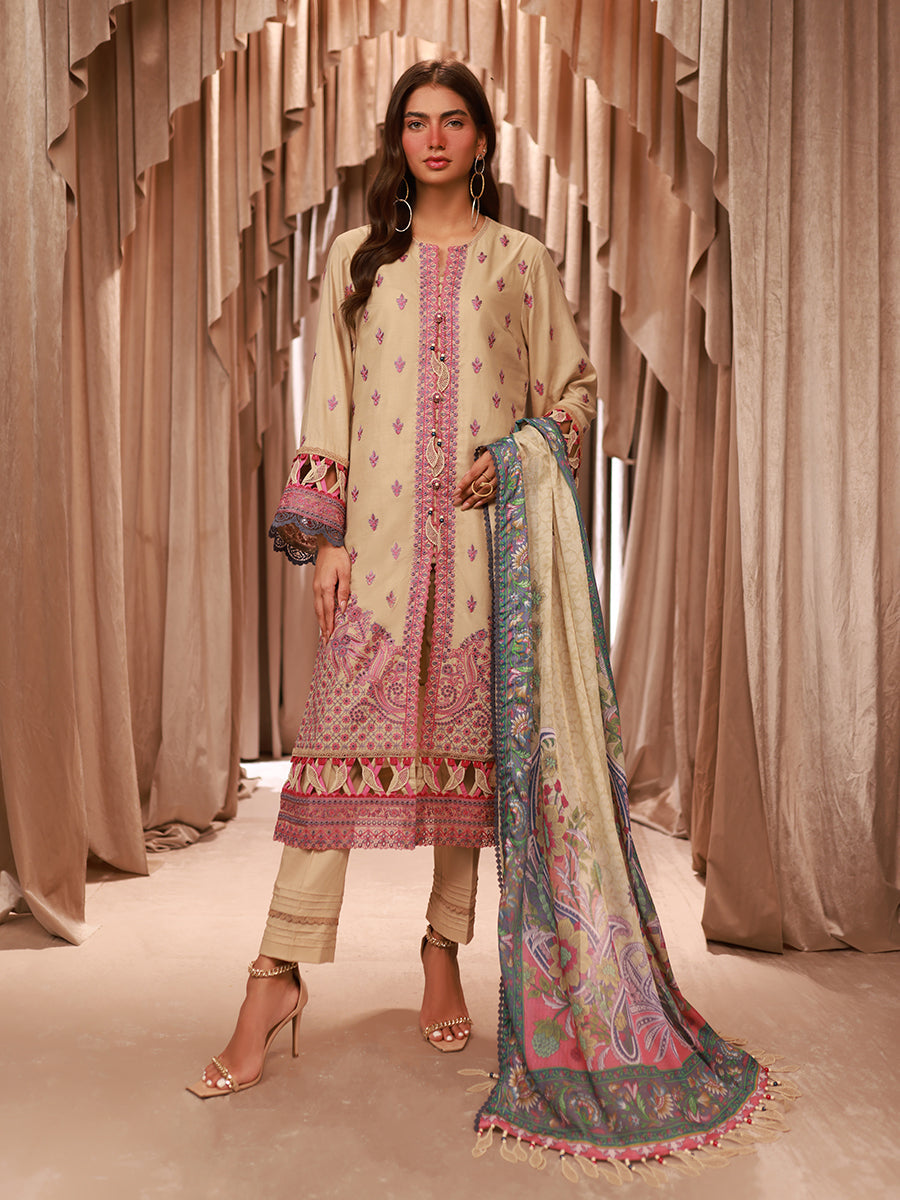 1 & Get 1 Free - LUXURY LAWN EMBROIDERED SUIT