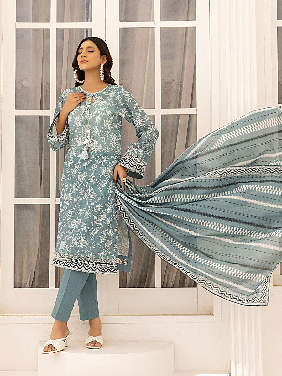 1 & Get 1 Free - 3PC Unstitched Printed Lawn Suit