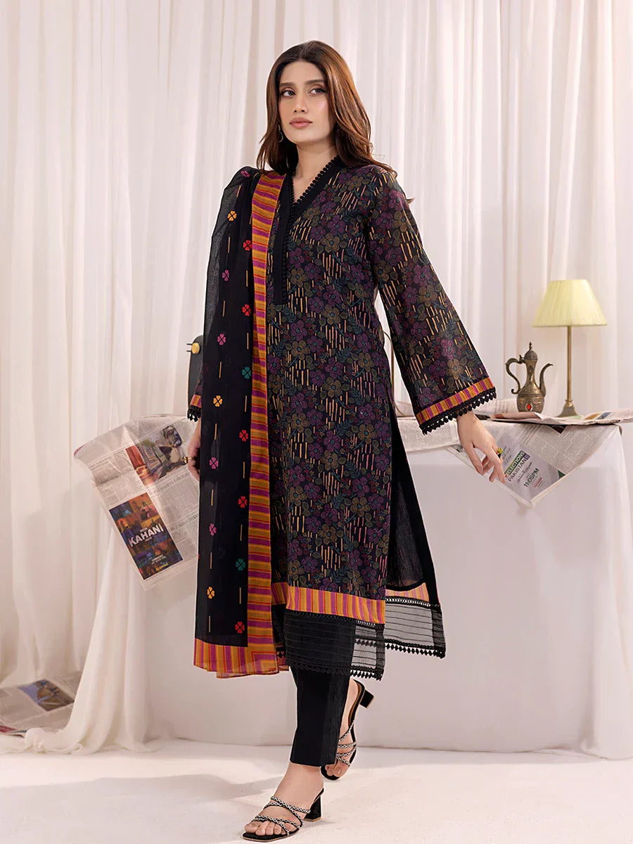1 & Get 1 Free - 3PC Unstitched Printed Lawn Suit