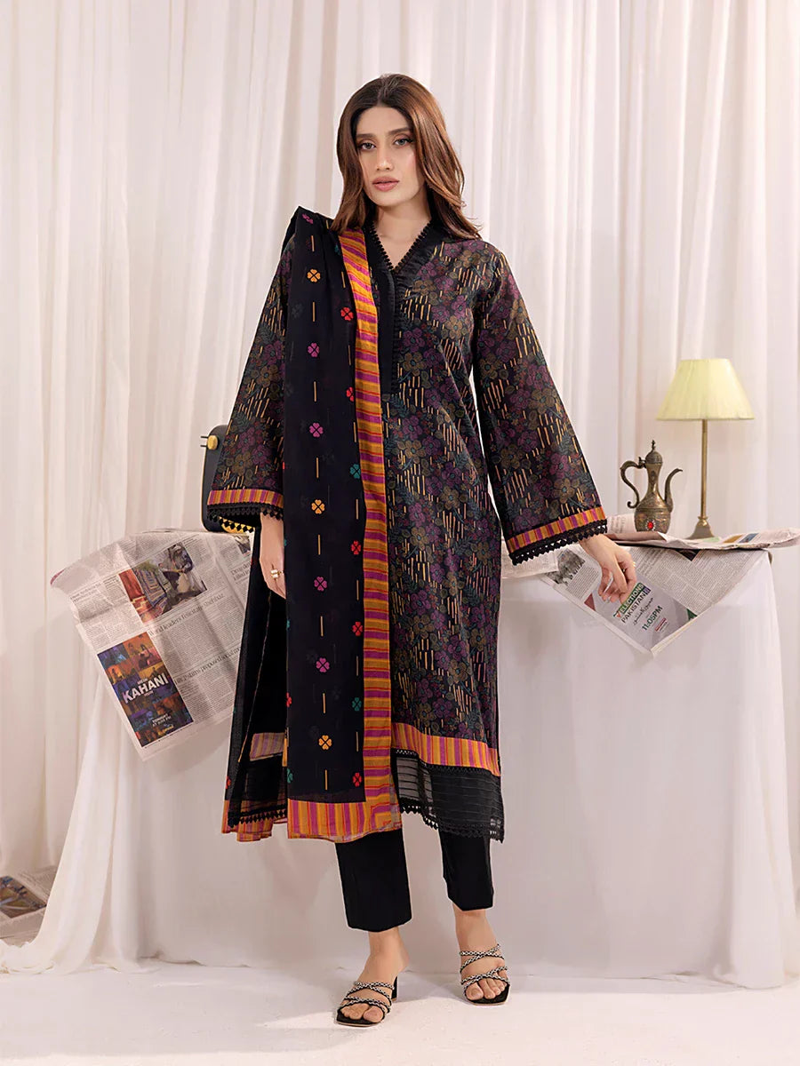 1 & Get 1 Free - 3PC Unstitched Printed Lawn Suit