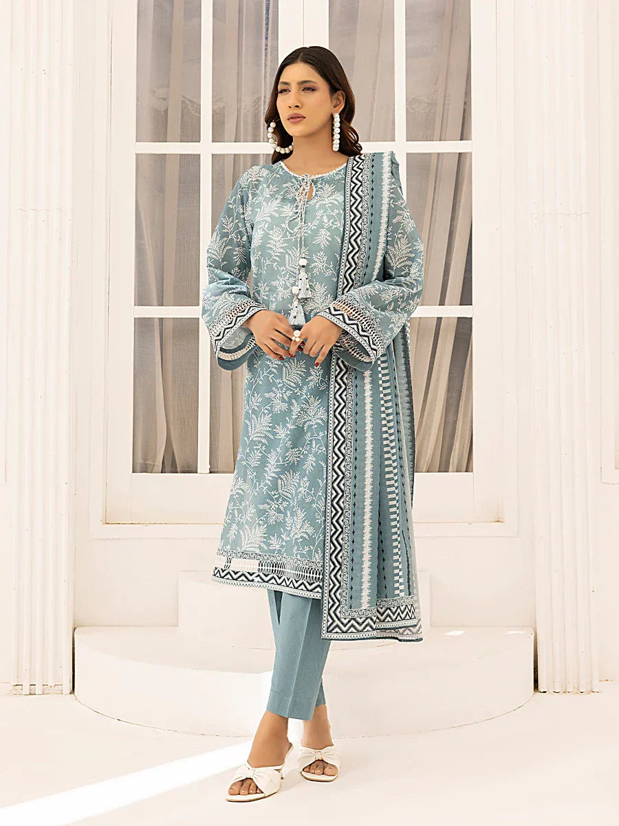 1 & Get 1 Free - 3PC Unstitched Printed Lawn Suit