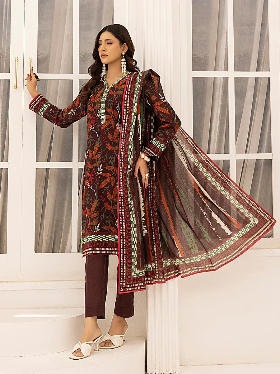 1 & Get 1 Free - 3PC Unstitched Printed Lawn Suit
