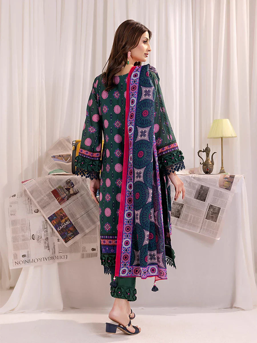 1 & Get 1 Free - 3PC Unstitched Printed Lawn Suit