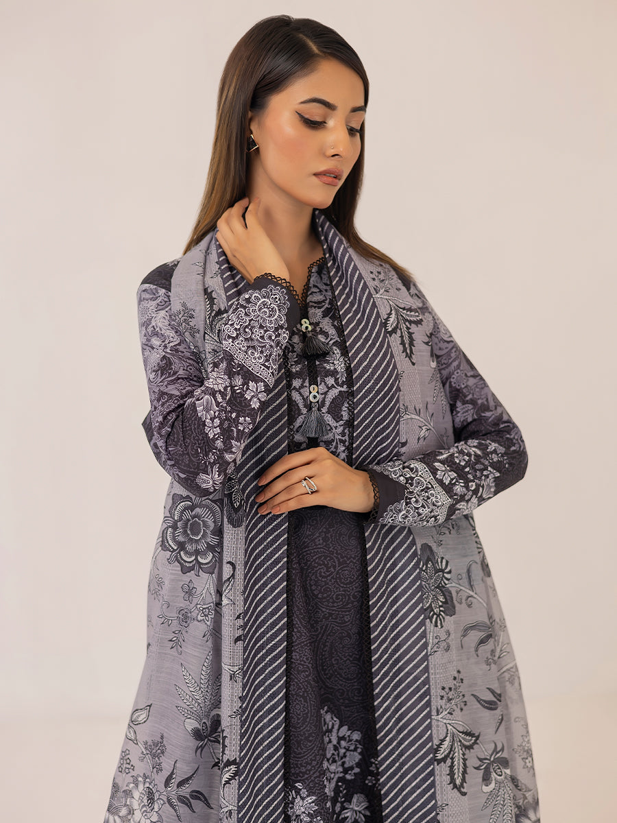 1 & Get 1 Free - MONOCHROME DIGITAL PRINTED LAWN SILK SUIT