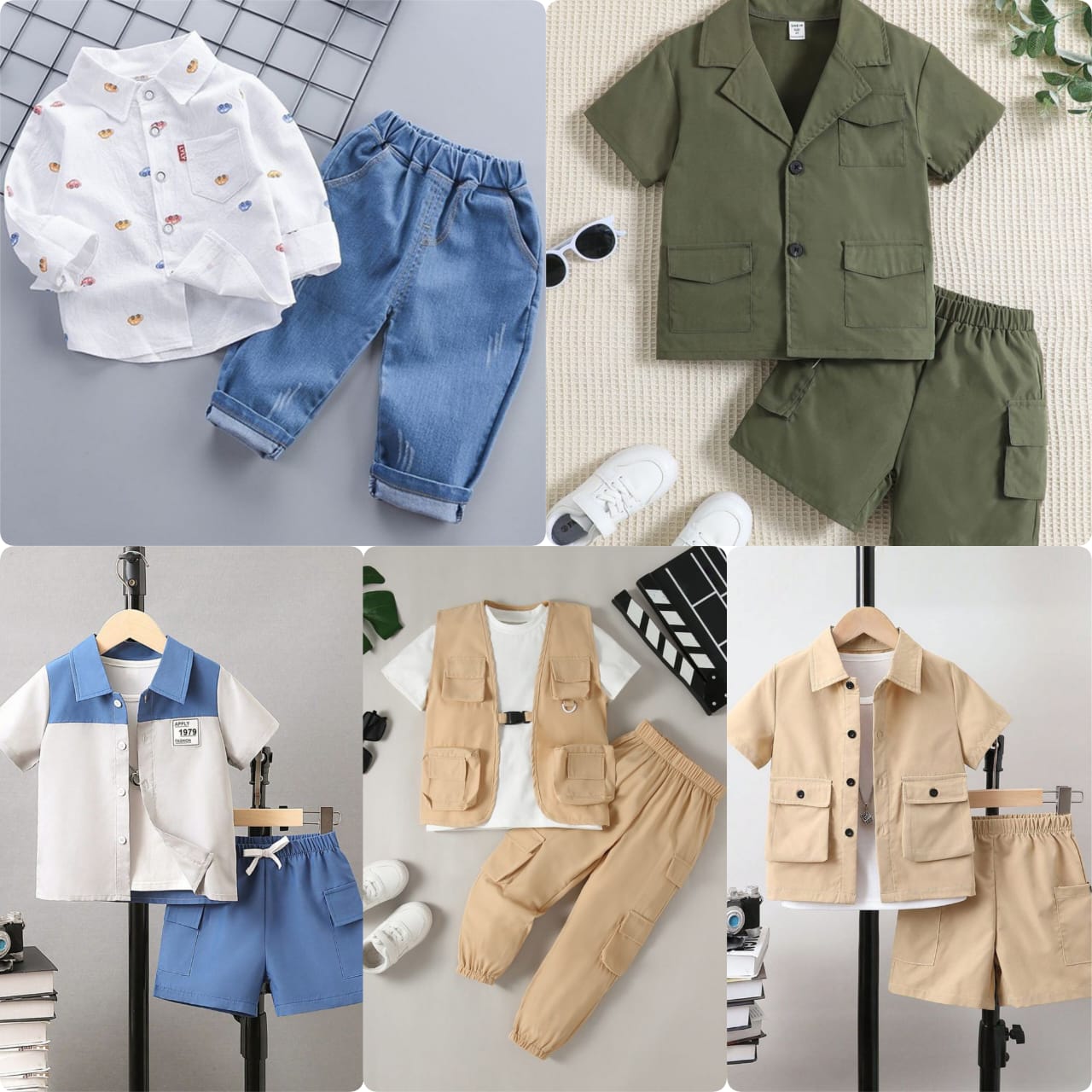DOS-213 Premium Summer Baby Boy Suits (Pack of 5) – Kids Collection - All Sizes Available
