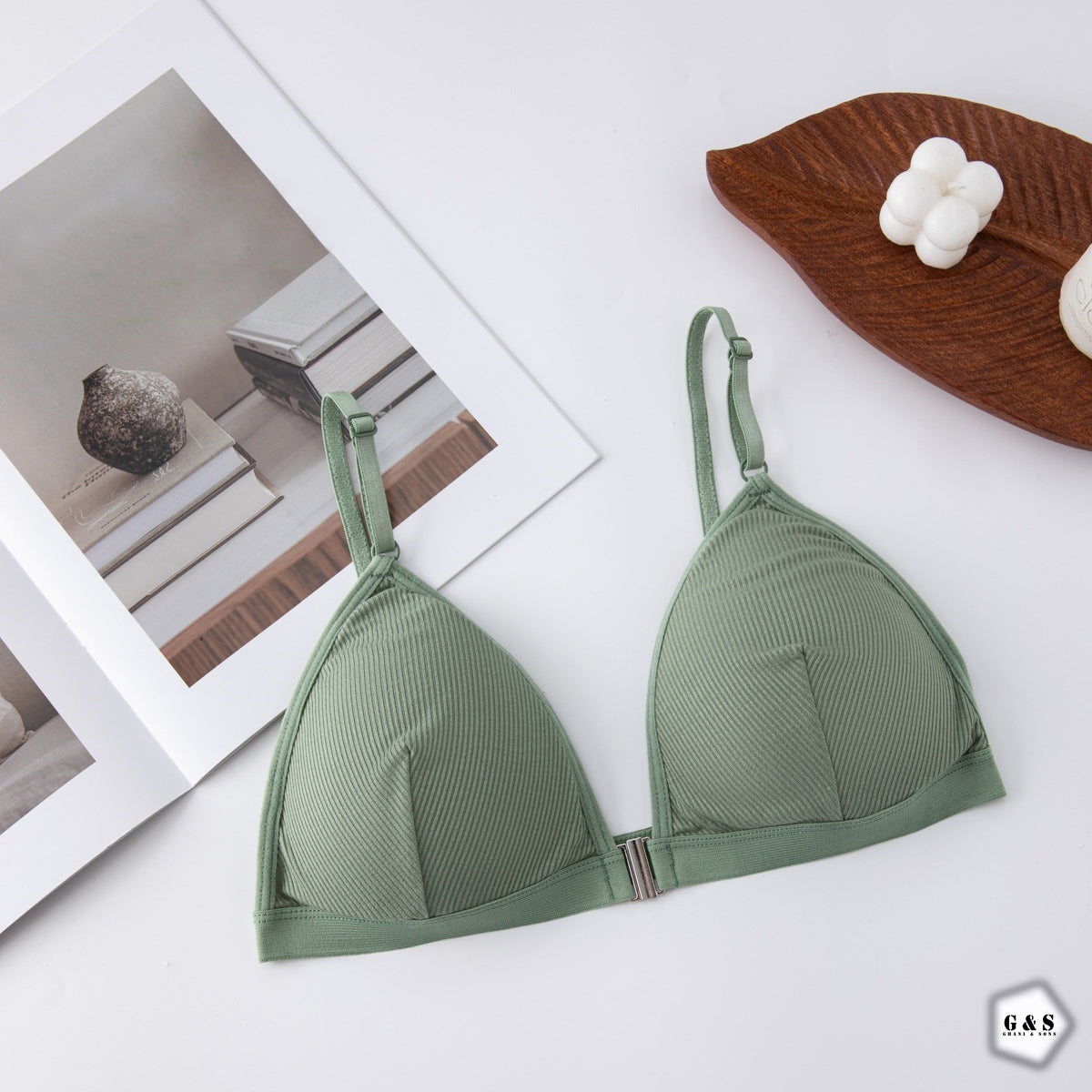 Pack Of 3 Cotton Front Open Bralette