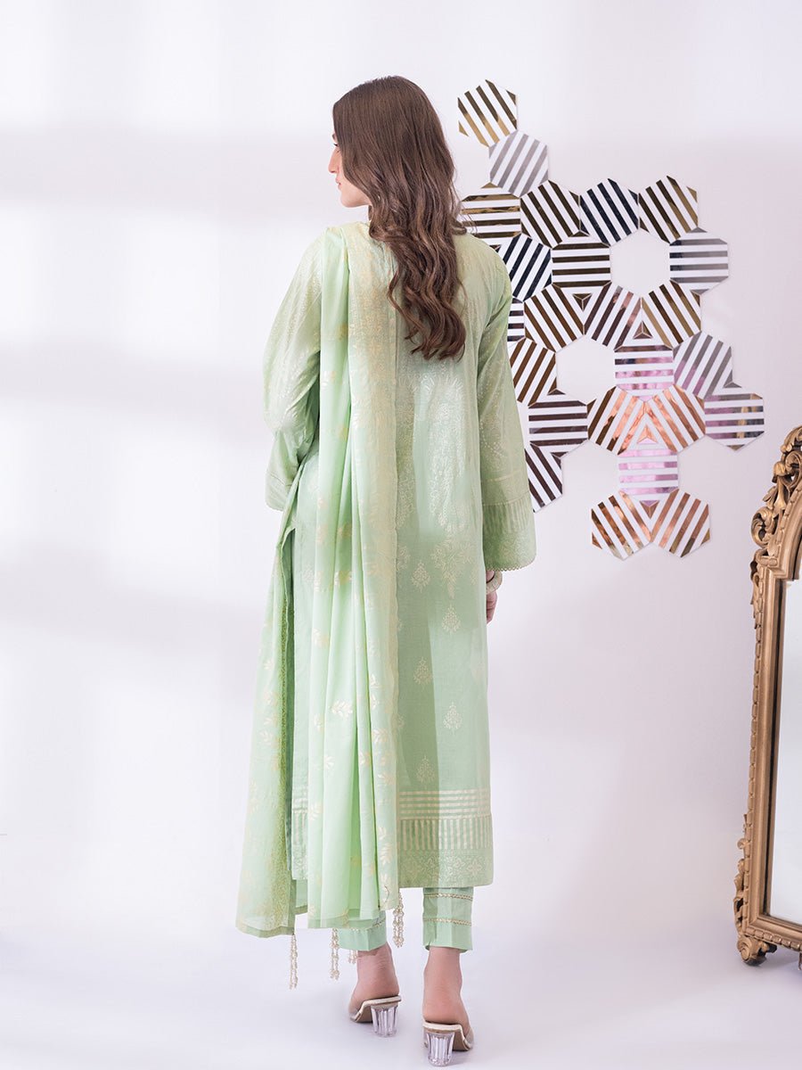 1 & Get 1 Free - 3pc Unstitched- Paste Printed Lawn Suit DOS201