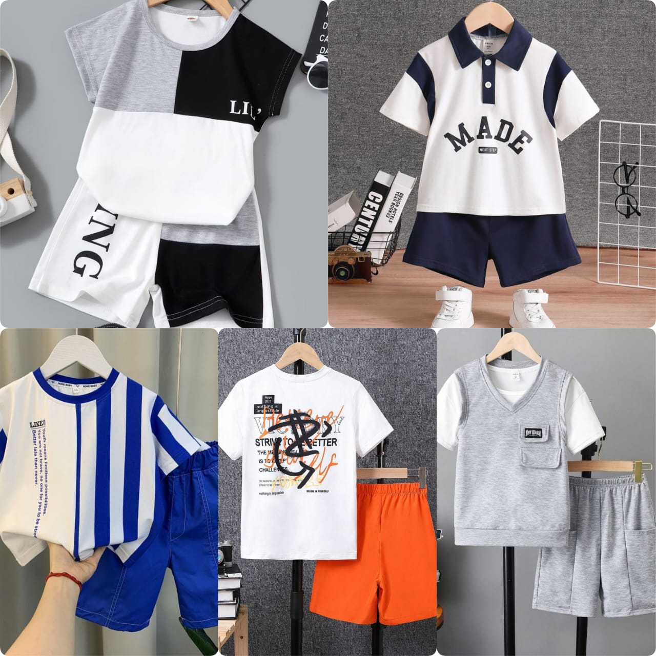 DOS-513 Premium Summer Baby Boy Suits (Pack of 5) – Kids Collection - All Sizes Available