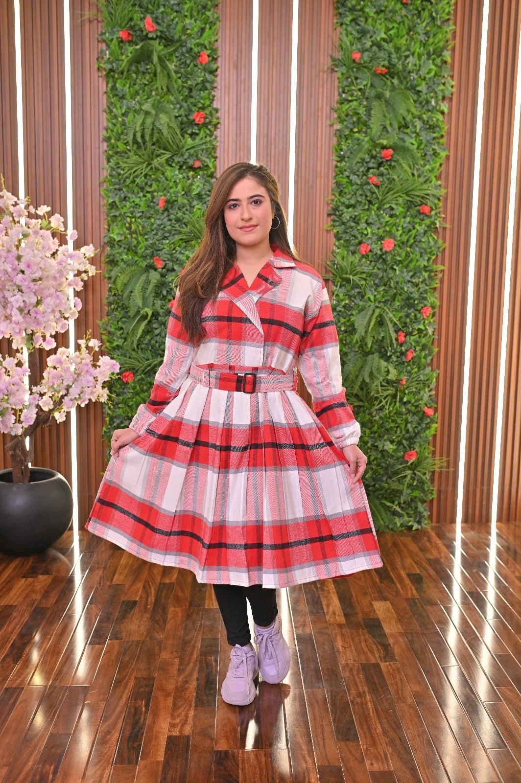 Coat Style Collared Tile Dress