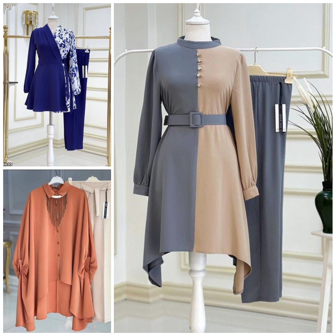 111A - Stylish Pack of 3 Women's Casual Summer Suit Set – Premium Stitched Kurti & Trousers 50% Off Summer Sale