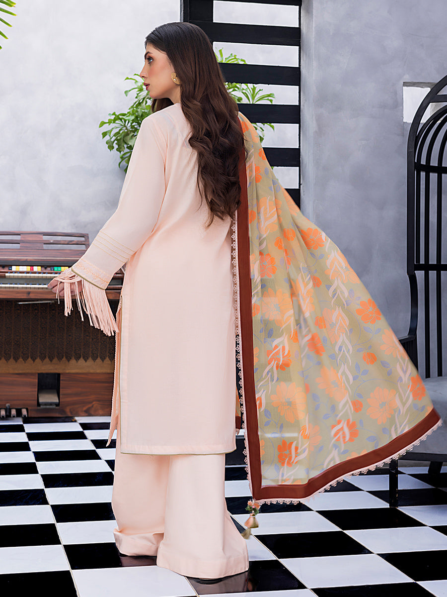 1 & Get 1 Free - 3pc- Unstitched Dyed Embroidered Lawn Suit