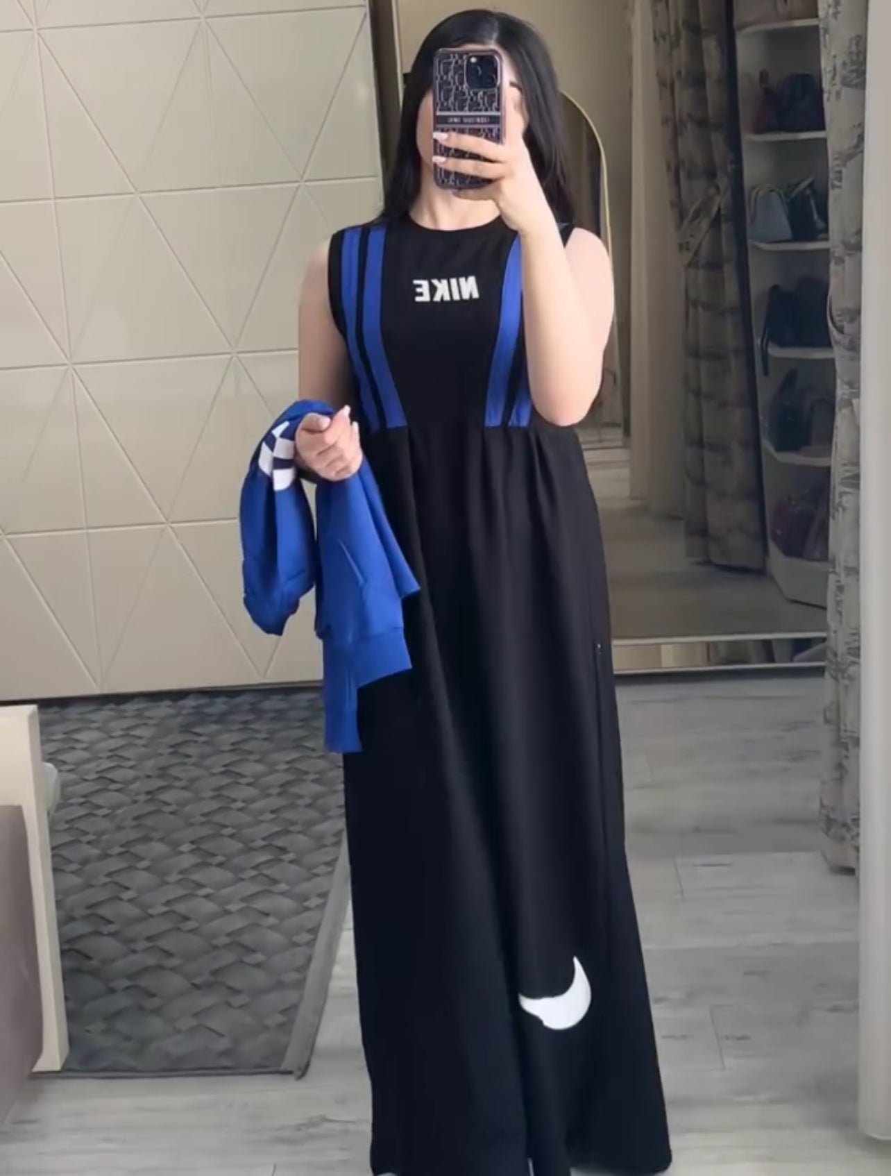 2 Pcs Casual Outfit Upper With Long Inner Gown
