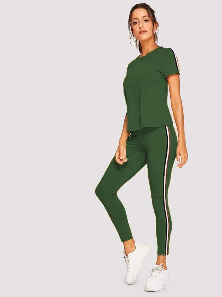 Color Stripe Summer Tracksuit