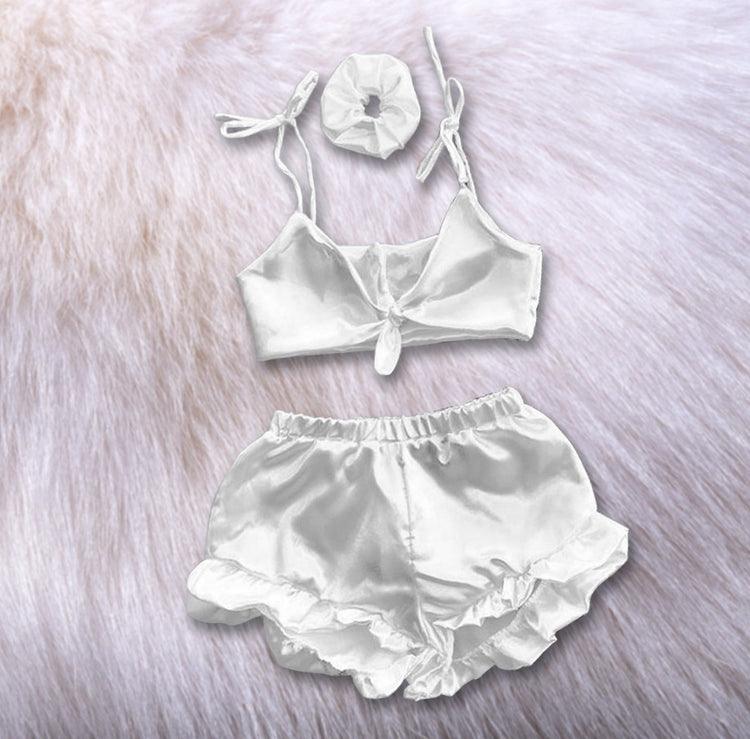 3 in 1 satin silk sleepwear set