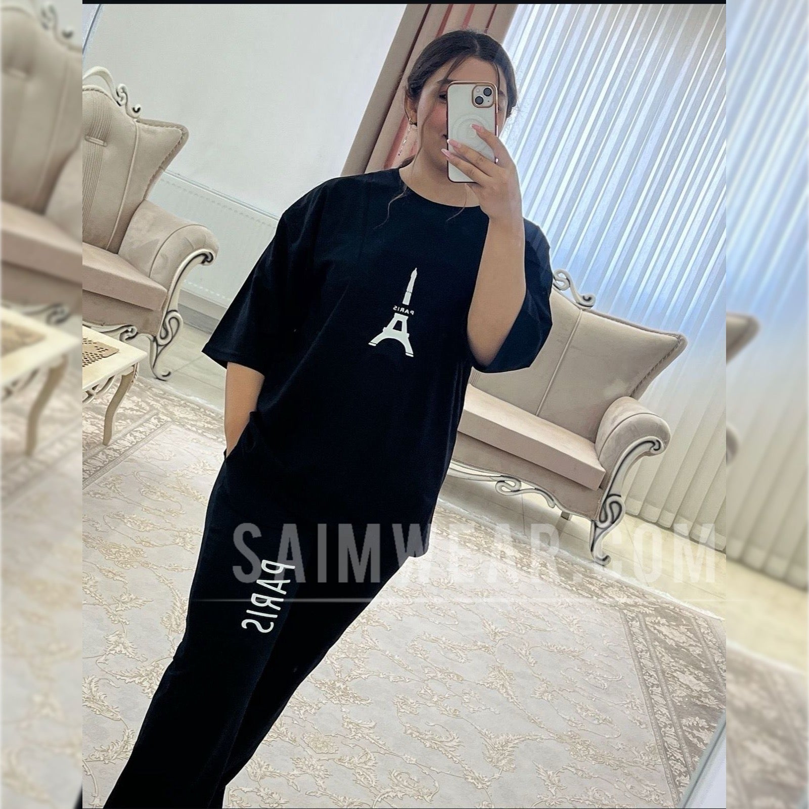 Paris Printed Drop-Shoulder Co Ord Set