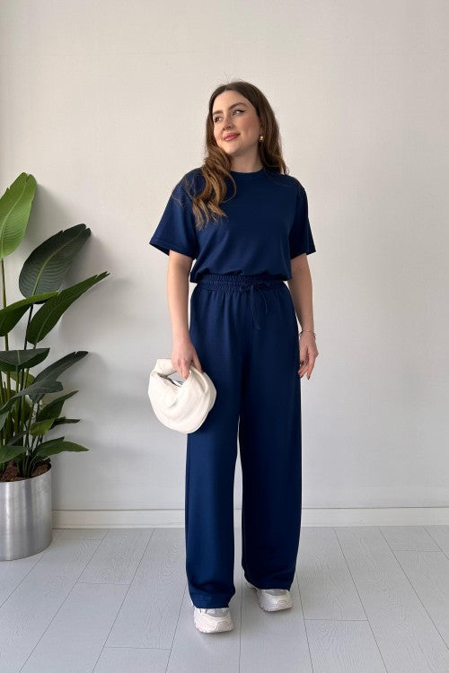 Straight Trouser Tee Lounge Wear Set