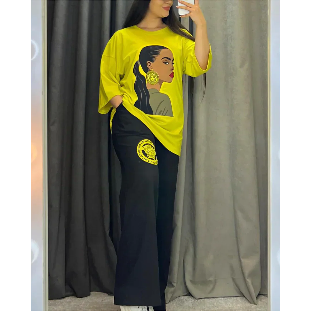 Printed Drop-Shoulder Tee Trousers (Print 2)