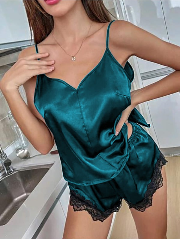 BACKLESS SILK CAMI TOP & SHORTS P 43