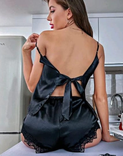 BACKLESS SILK CAMI TOP & SHORTS P 43