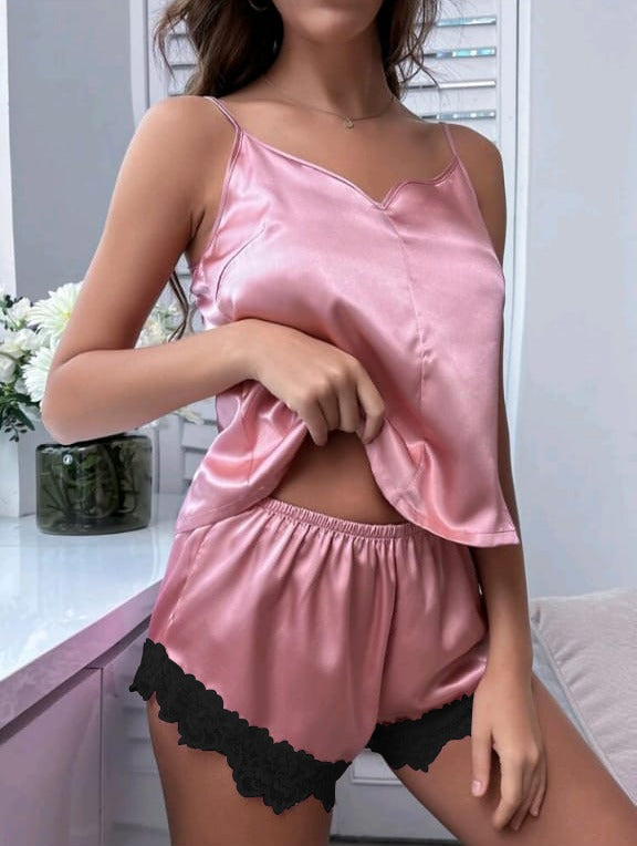 BACKLESS SILK CAMI TOP & SHORTS P 43