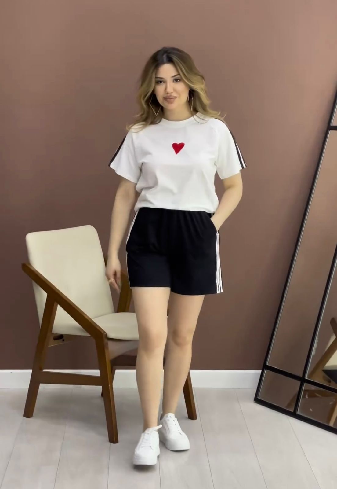 Stripes Short & T-Shirt Lounge Set CH 432