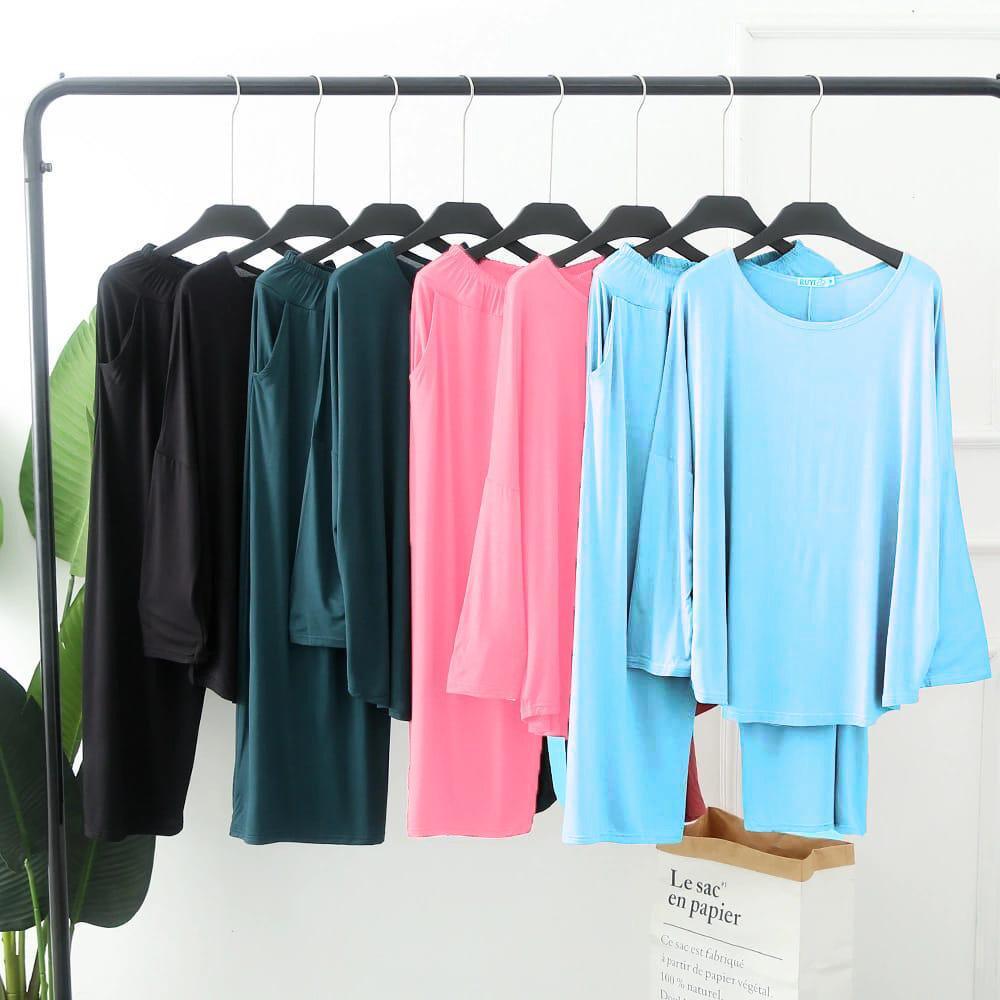 Casual Pajamas Straight Long Sleeve Long Pants Set