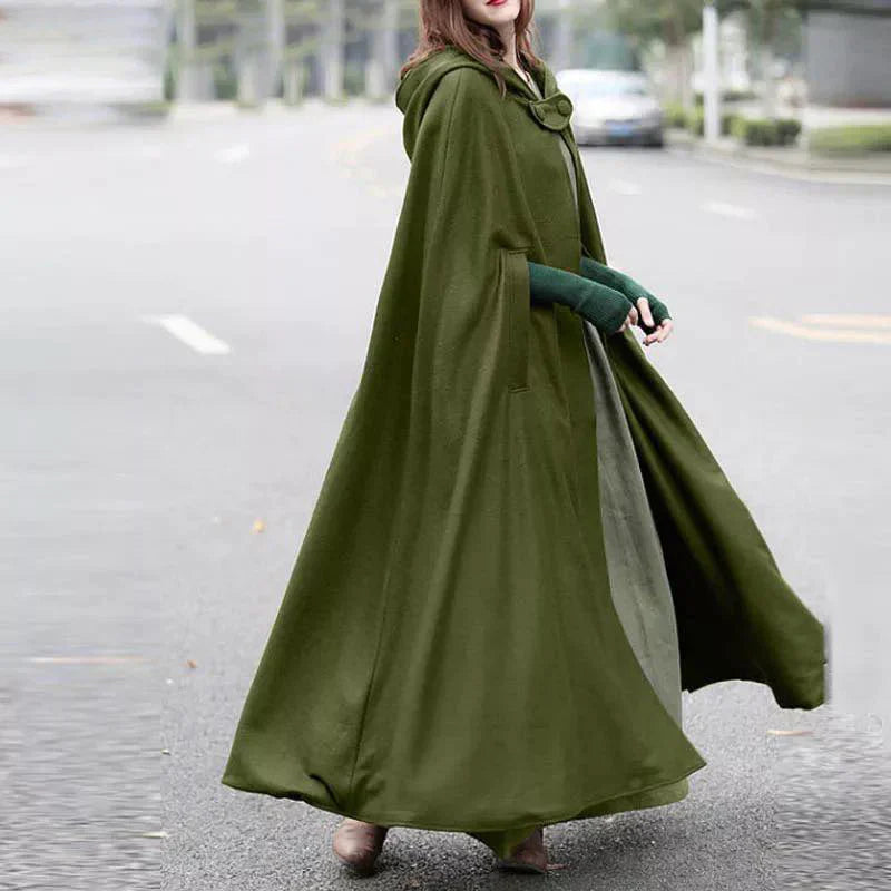 women's stylish long cape cloak hooded Coat Hoodies PonchomWarm Cosplay Outwear Windbreaker CH-330