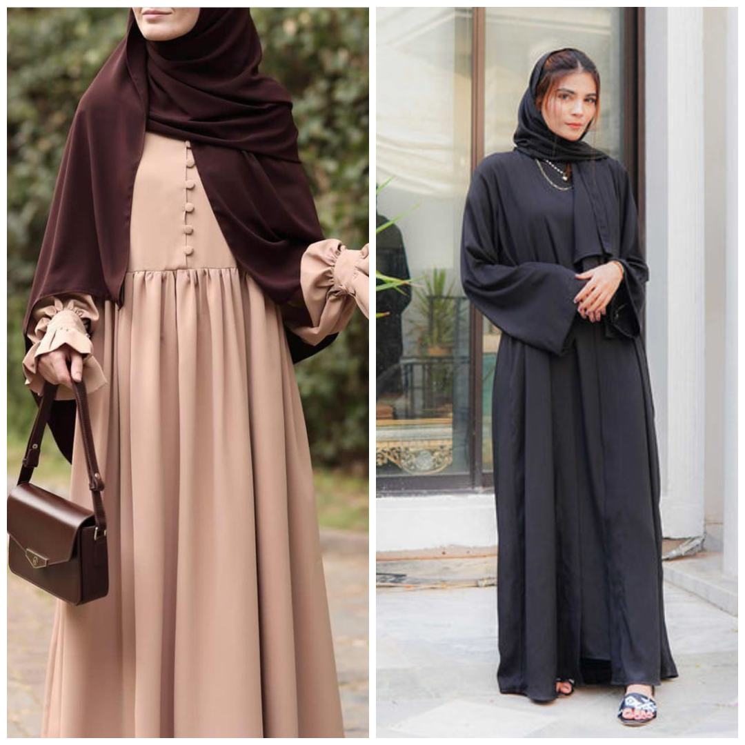 DOS740 Buy 1 Get 1 FREE Premium Georgette Abaya with Stoles – All Sizes Available