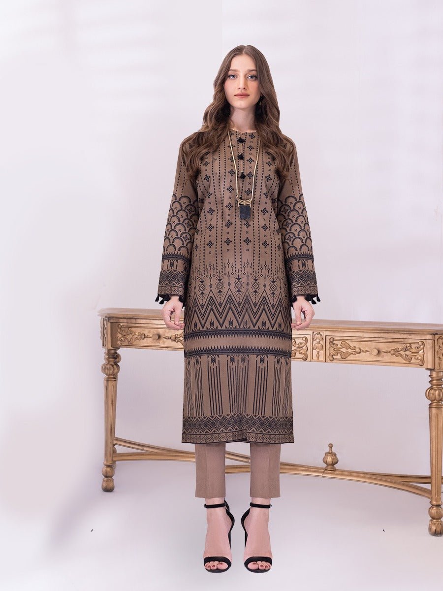 1 & Get 1 Free - Unstitched 2pc Printed Lawn Shirt Dyed Cambric Trouser - Sana Sara DOS216