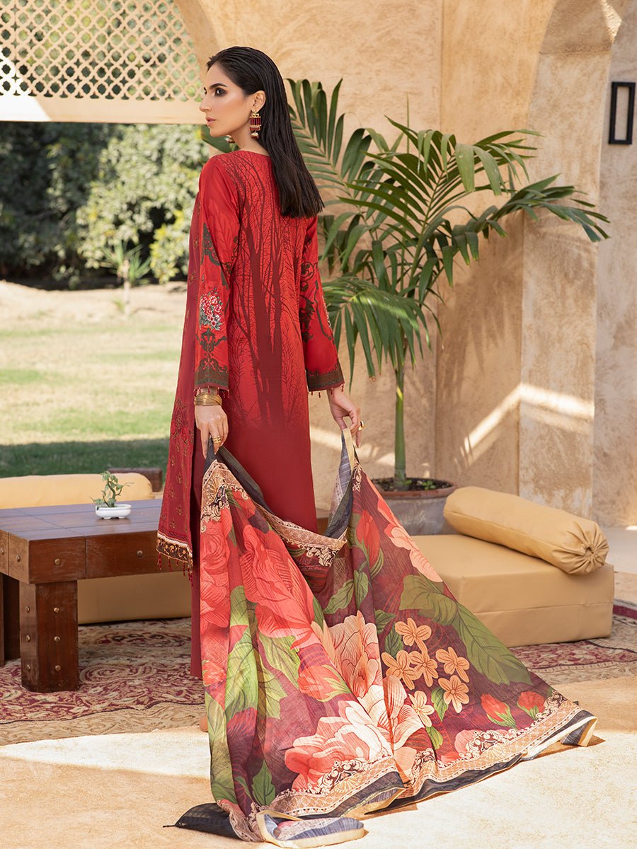 1 & Get 1 Free - Unstitched 3PC Lawn Embroidered Suit
