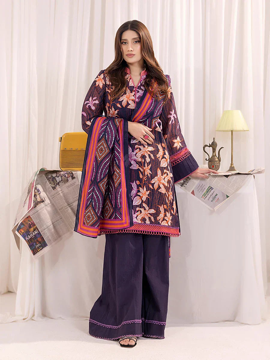 1 & Get 1 Free - 3PC Unstitched Printed Lawn Suit