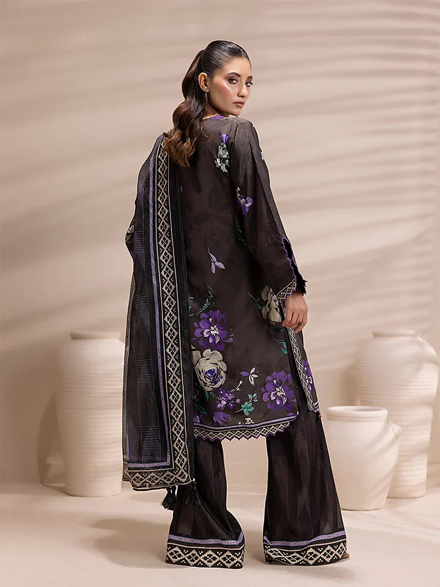 1 & Get 1 Free - 3PC Unstitched Printed Lawn Silk Suit DOS162