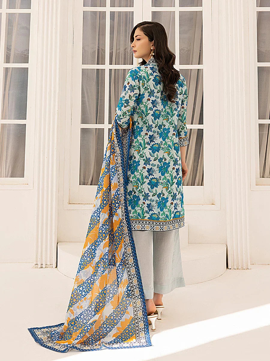 1 & Get 1 Free - 3PC Unstitched Printed Lawn Suit