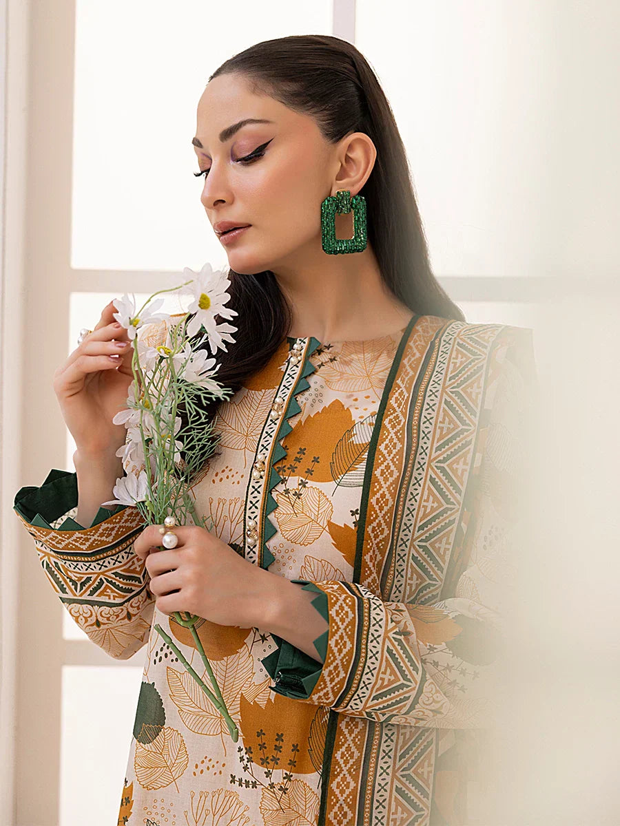 1 & Get 1 Free - 3PC Unstitched Printed Lawn Suit