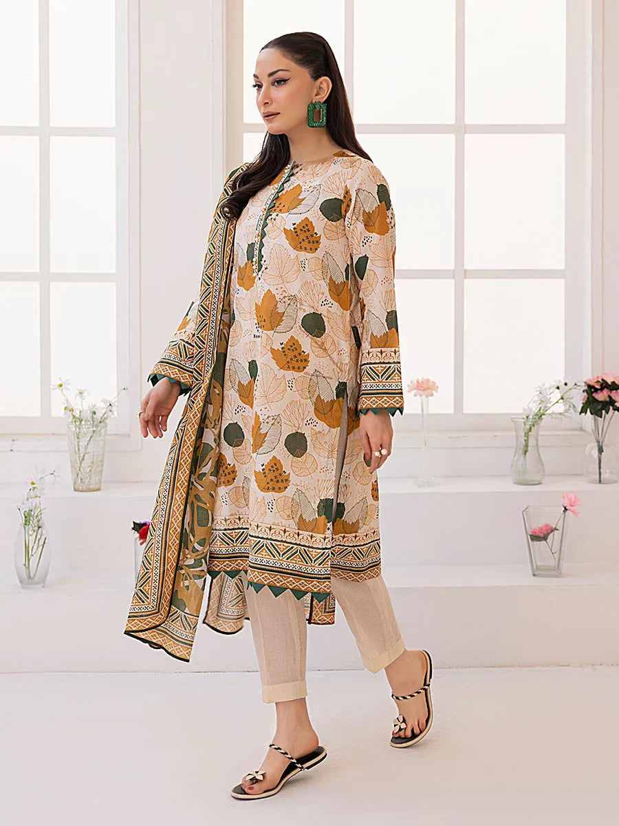 1 & Get 1 Free - 3PC Unstitched Printed Lawn Suit