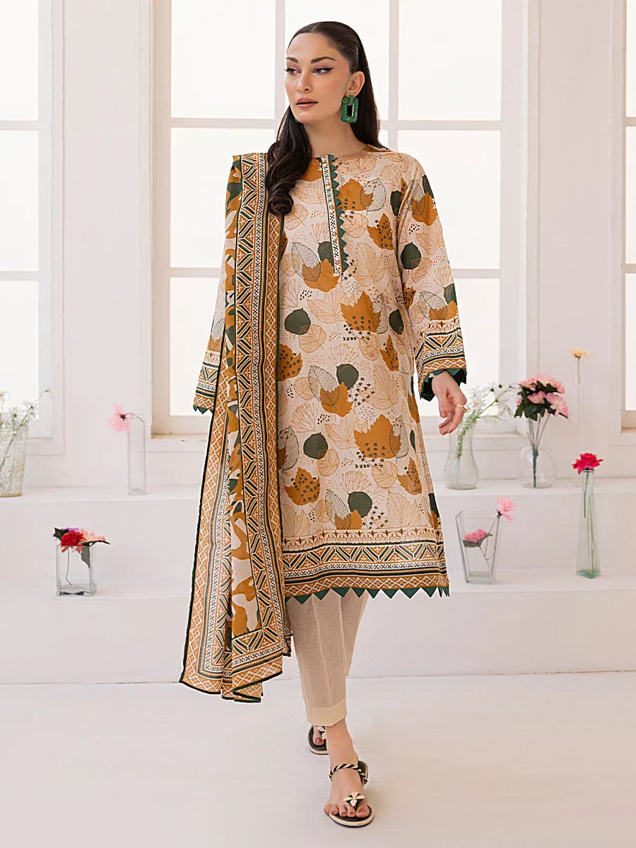 1 & Get 1 Free - 3PC Unstitched Printed Lawn Suit