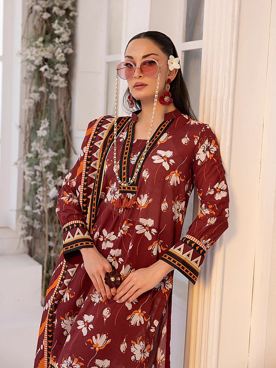1 & Get 1 Free - 3PC Unstitched Printed Lawn Suit