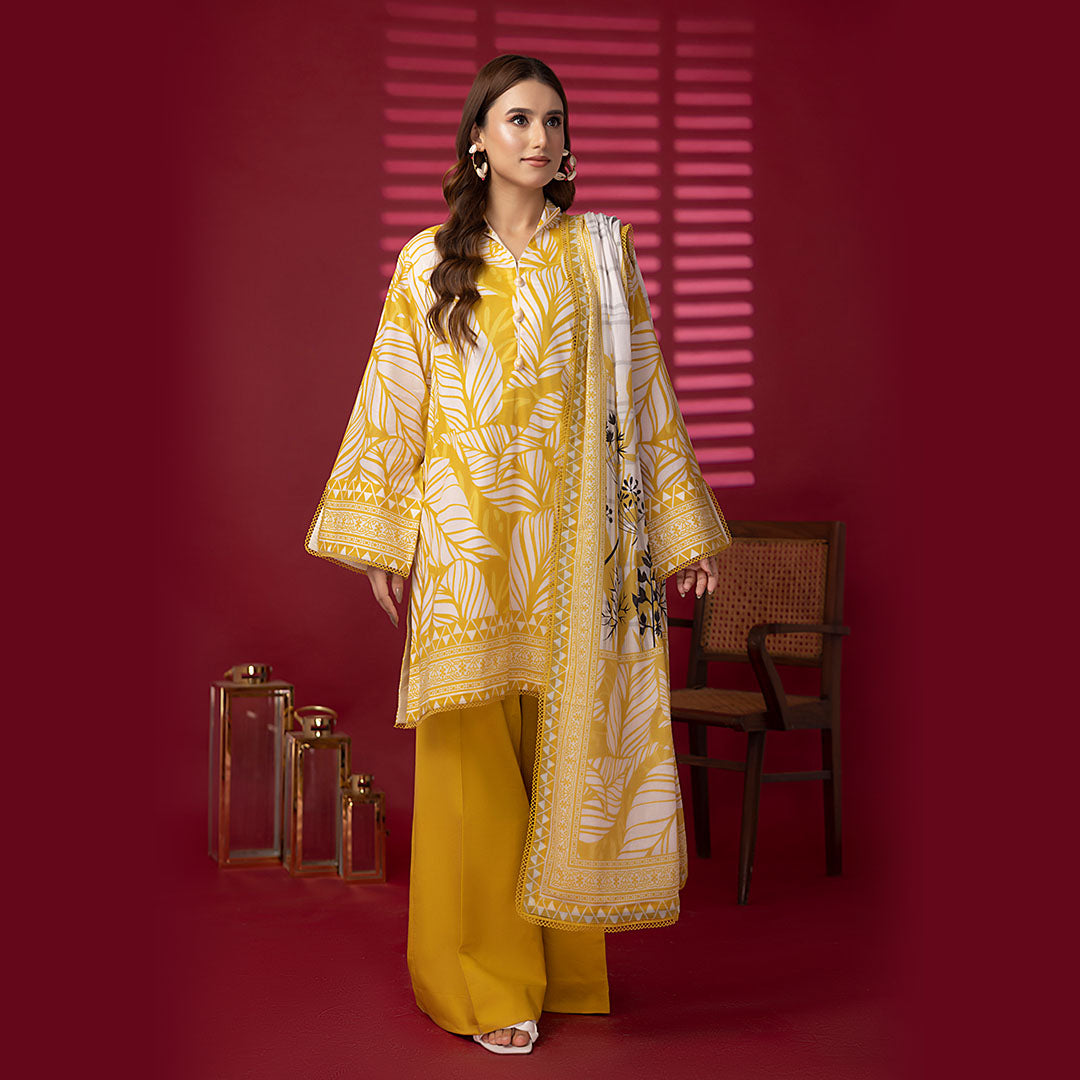 1 & Get 1 Free - 3pc Unstitched Printed Lawn Suit
