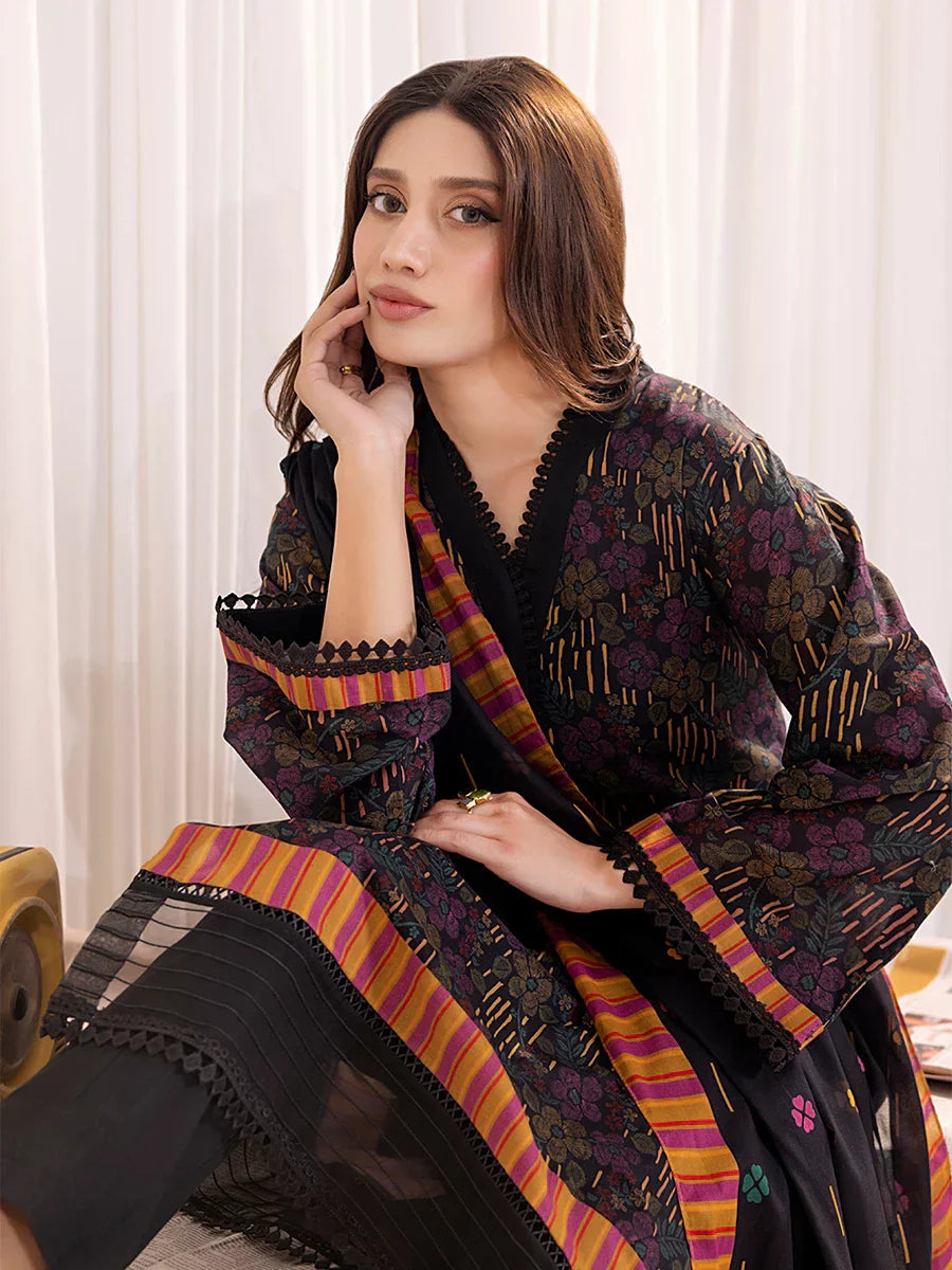 1 & Get 1 Free - 3PC Unstitched Printed Lawn Suit