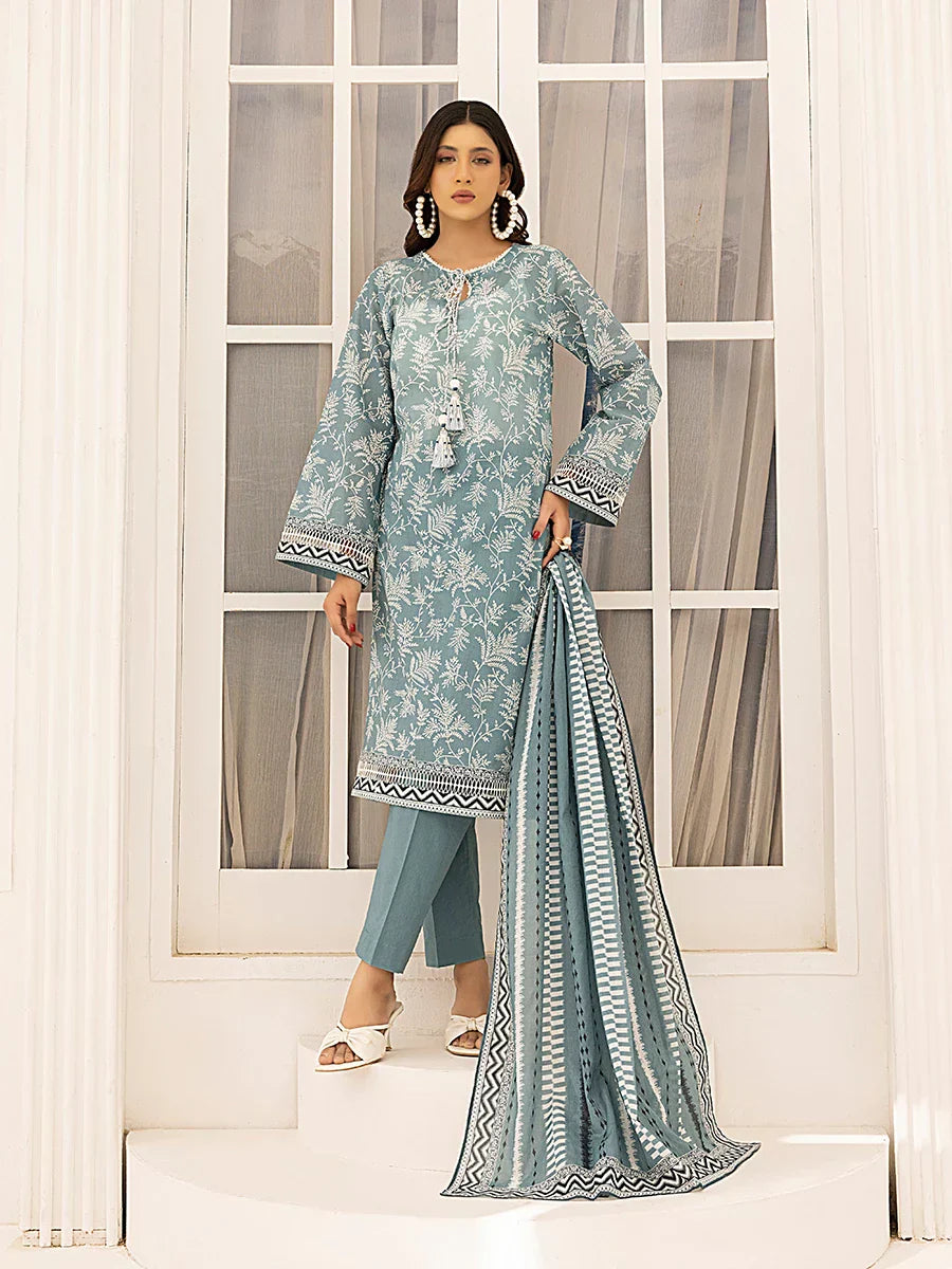 1 & Get 1 Free - 3PC Unstitched Printed Lawn Suit