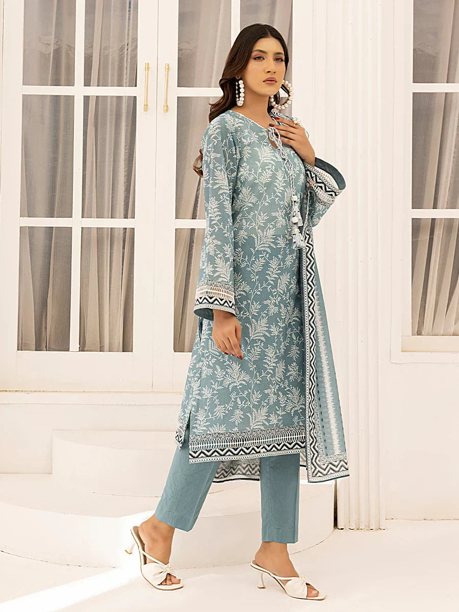 1 & Get 1 Free - 3PC Unstitched Printed Lawn Suit