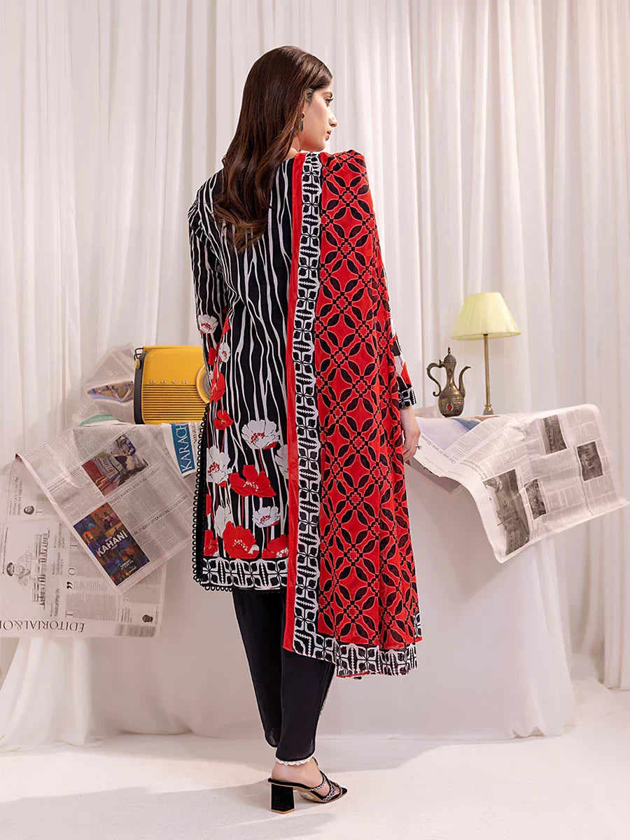 1 & Get 1 Free - 3PC Unstitched Printed Lawn Suit