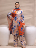 1 & Get 1 Free - 3PC Unstitched Printed Lawn Silk Suit DOS160