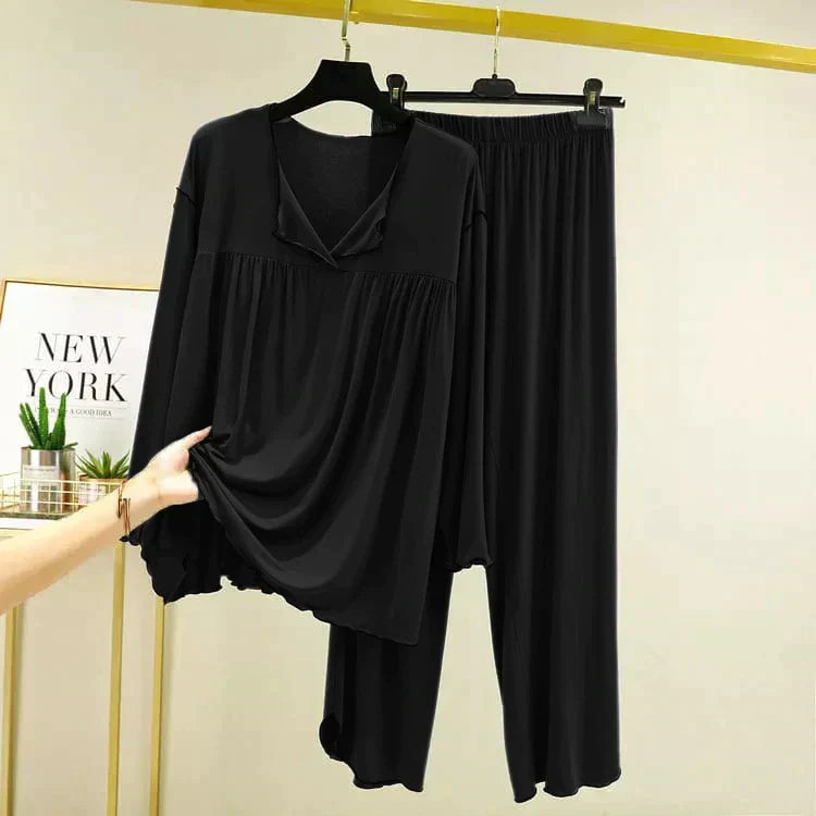 Contrast Collar Plates Style Lounge Wear/ Sleepwear