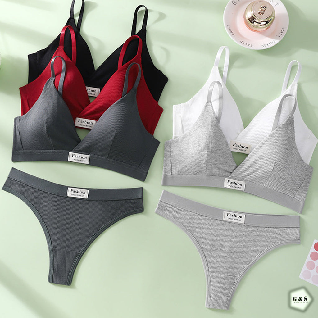 Pack Of 2 Cotton High Quality T-Shirt Bra With T-Panty Set