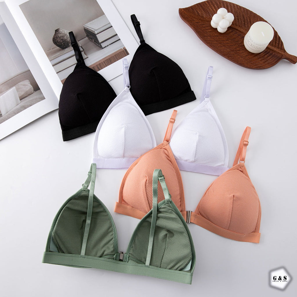 Pack Of 3 Cotton Front Open Bralette