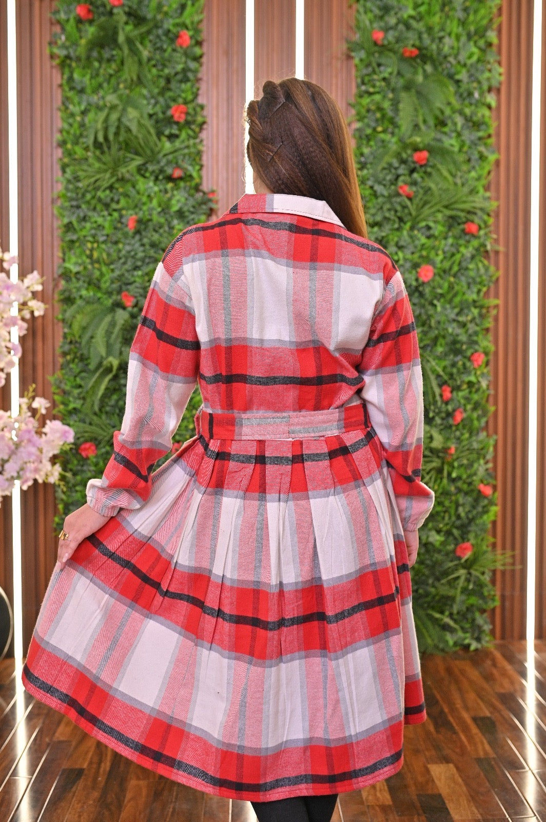 Coat Style Collared Tile Dress